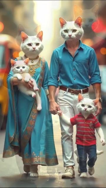 Милая кошечка наслаждается отдыхом с семьей😺😻#анимация #суперкоты #веселыекоты #коты