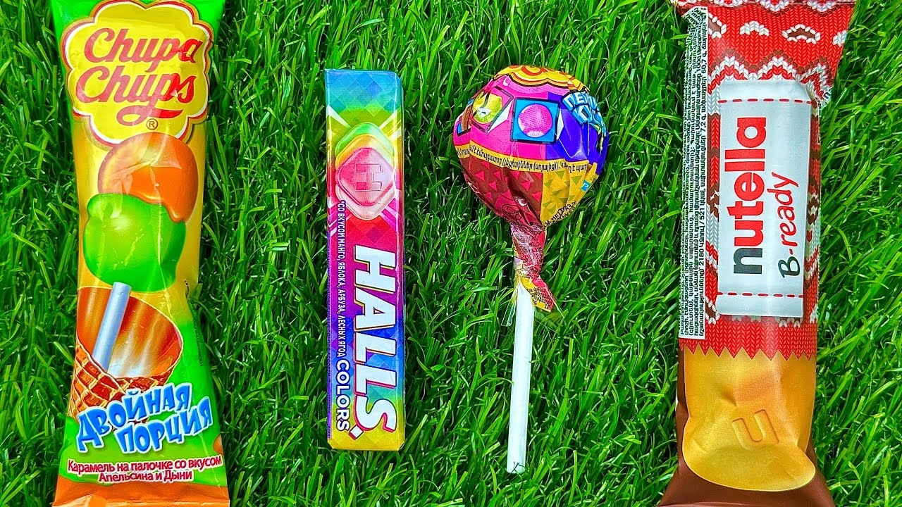 Распаковка конфет Chupa Chups, HALLS и Nutella | АСМР
