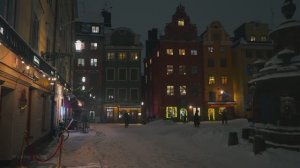🇸🇪 Швеция - декабрьский снегопад в исторической части Стокгольма