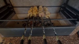 Модульный барбекю комплекс. Первая прожарка шашлыка.