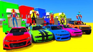 Мультфильмы про машинки: "Человек-паук и супергерои", "Супер гонки на машинах", "Гонки на машинах".