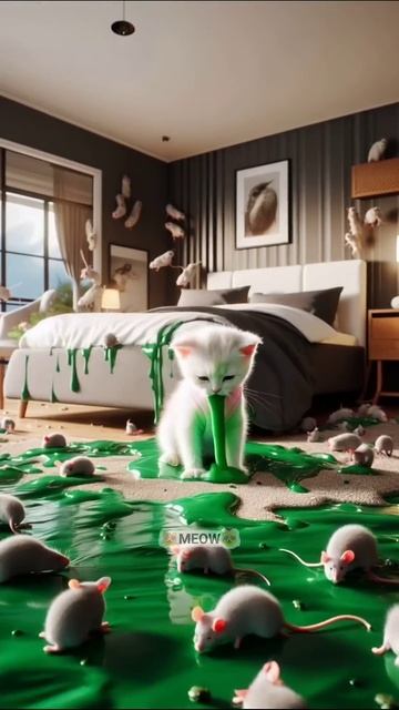 🚨 Котенок МУТИРУЕТ в Гигантскую мышь?! 🐱➡️🐭#анимация #суперкоты #веселыекоты #коты