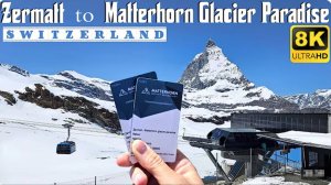 🚶 SmartTV 4К ➤ Церматт, Швейцария - поездка на гондоле Маттерхорн Экспресс в Ледниковый рай! UHD