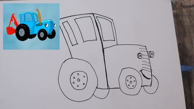 🚜Как нарисовать СИНИЙ ТРАКТОР Рисование для детей Нарисовать трактор — это ПРОСТО! смотреть онлайн