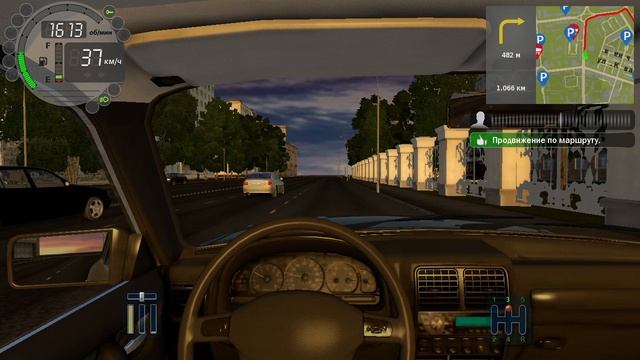 331) City Car Driving 1.106 км пер. Сквозной - Гражданская 1.092 км Университетский - Рассветная