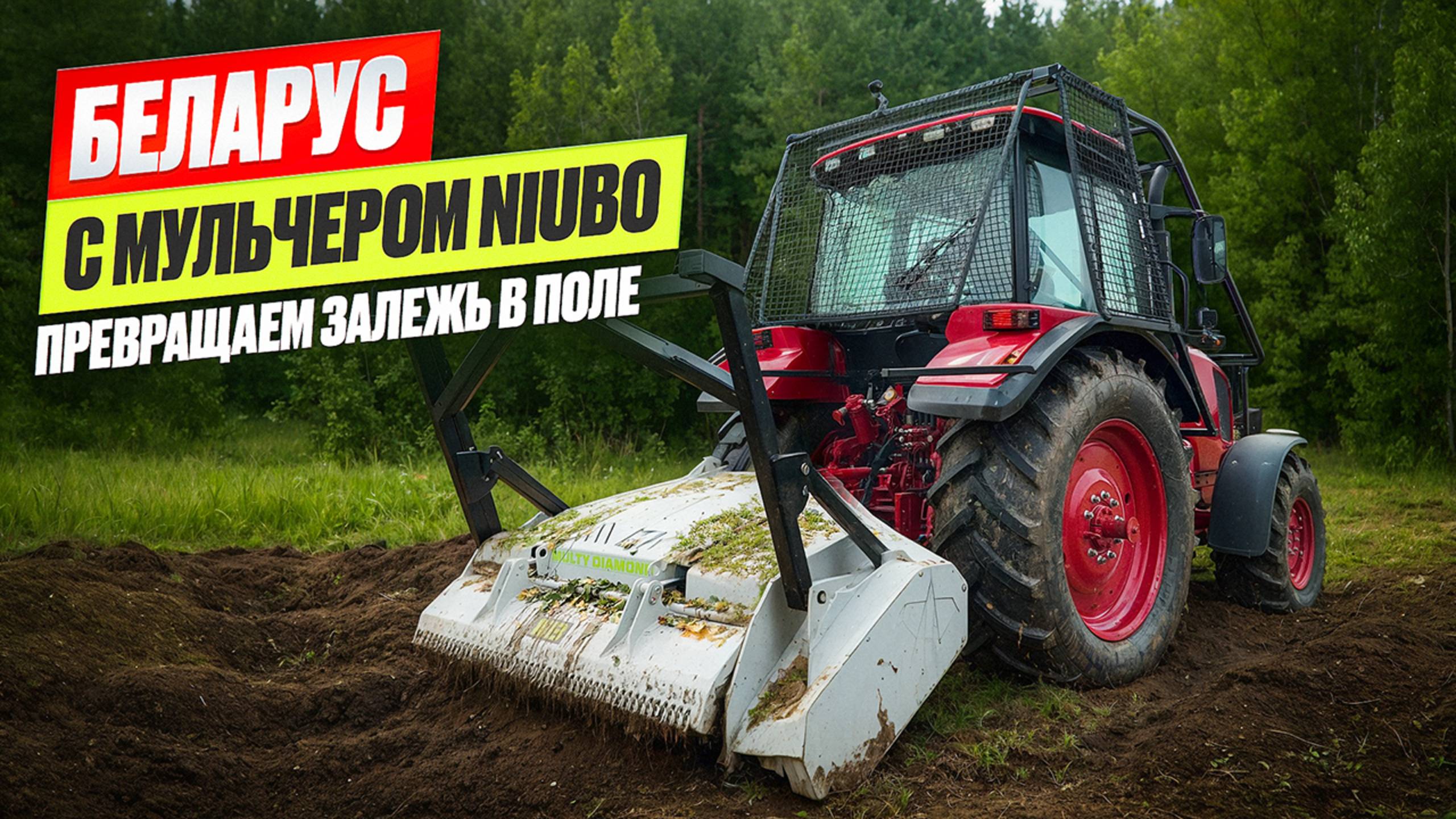 Превращаем залежь в поле: БЕЛАРУС с мульчером NIUBO смотреть онлайн