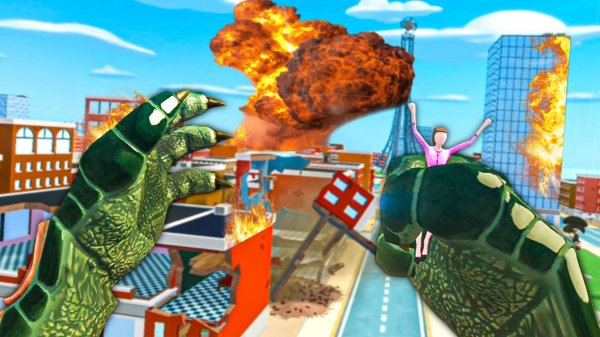 Я СТАЛ ГОДЗИЛЛОЙ В VR И РАЗРУШИЛ ВЕСЬ ГОРОД - Monster Titan's Playground VR