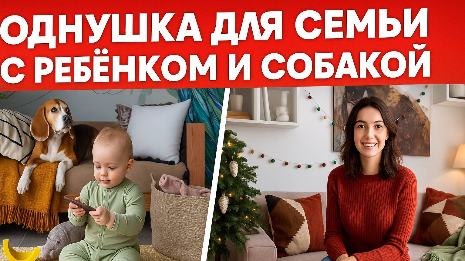 Однушка для семьи с ребёнком и собакой 🐶👶  Уют 43 м² с перепланировкой