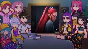 —KPOP demon hunters react to eachother✨||SHIPS💋|| HUNTRIX⚔️ x  Saja boys🥤||