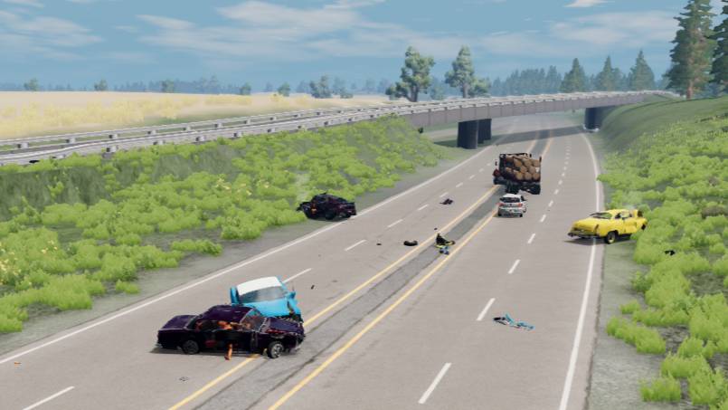 Crossing Road Car Crashes BeamNG.drive