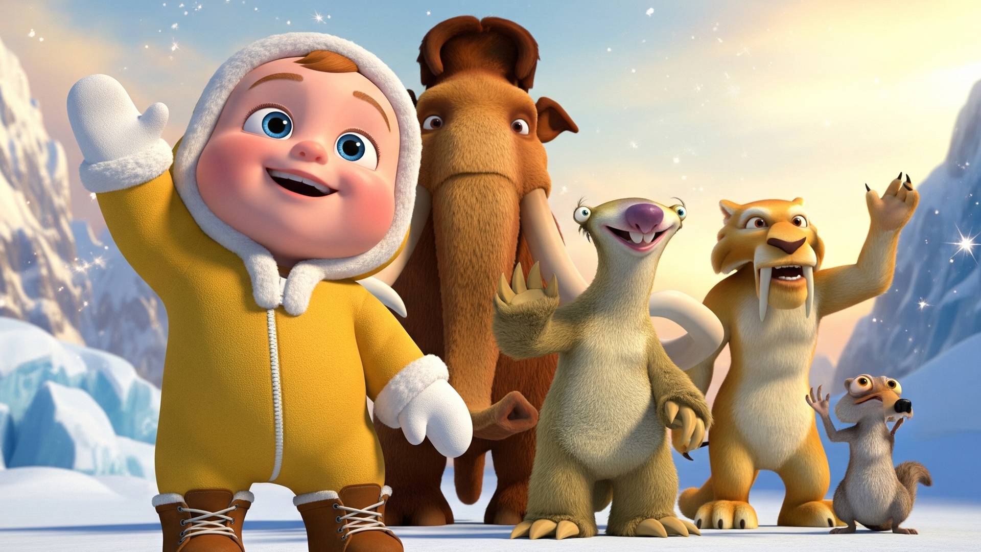 Приключения малыша в Ледниковом периоде | Весёлая песня для детей смотреть онлайн