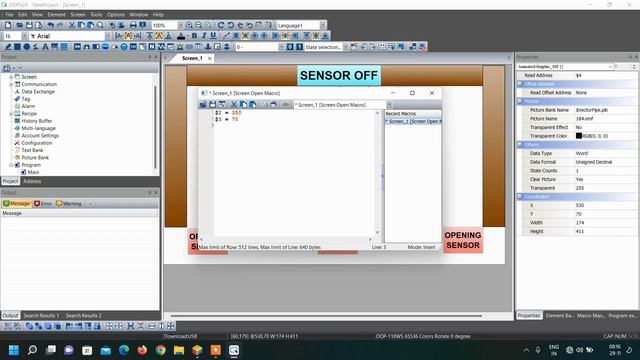 54_Моделирование открытия и закрытия двери PLC HMI