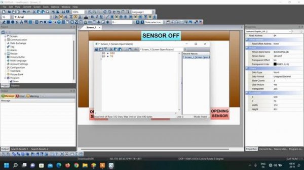 54_Моделирование открытия и закрытия двери PLC HMI