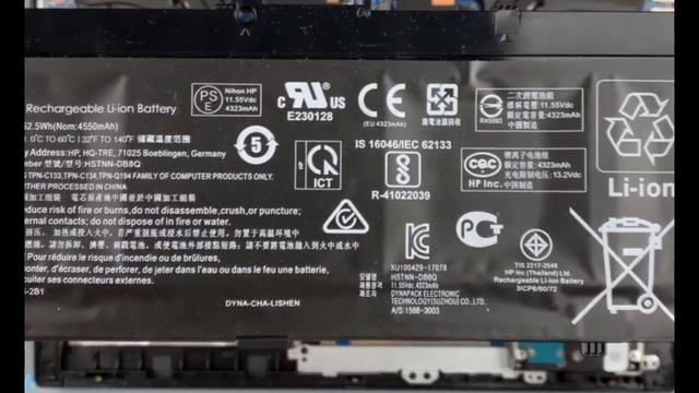 Как заменить аккумулятор для ноутбука HP Pavilion g6-1200 смотреть онлайн