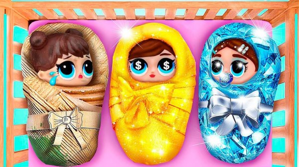 Бедная, богатая и ультра богатая сестрички - 10 идей для кукол ЛОЛ ОМГ