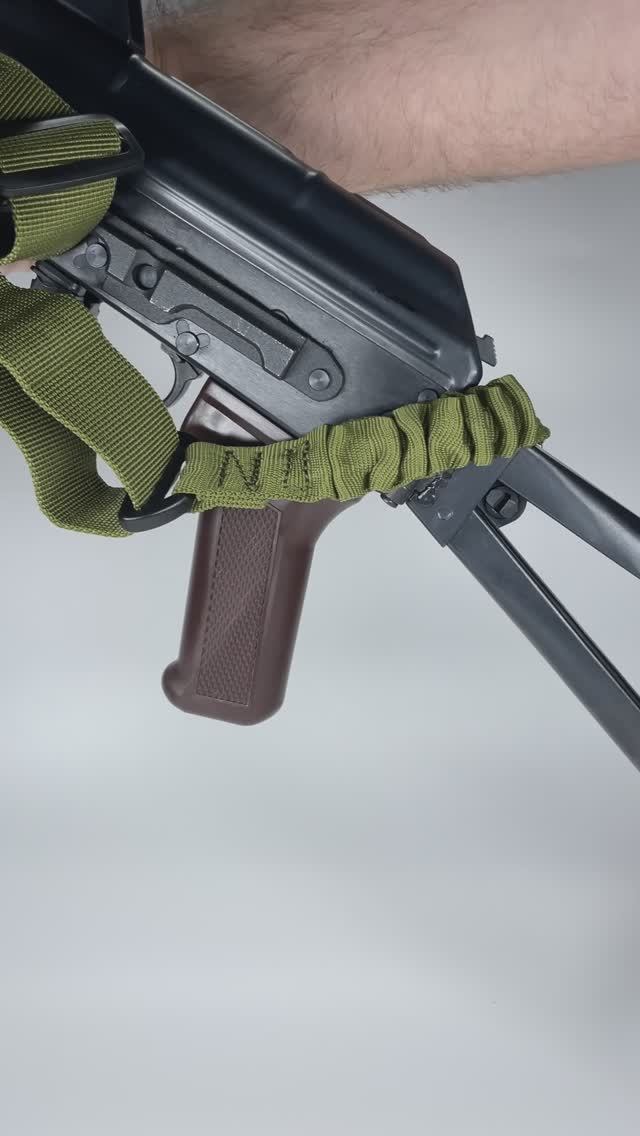 Ремень оружейный эластичный Patriot (Зеленый, два карабина)