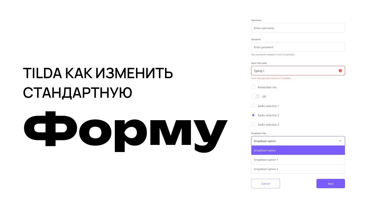 Как изменить стандартные поля формы в Tilda, новинки в Тильда в стандартных блоках смотреть онлайн