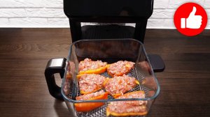 Мой дежурный Ужин! ПРОСТО идеальный, очень вкусный и простой рецепт. Фаршированный перец в аэрогриле