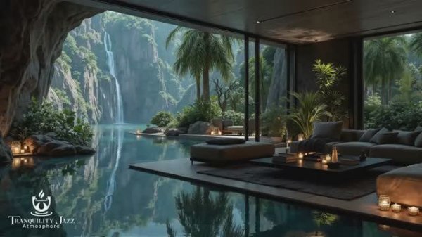 Tranquil Forest View Living Room Jazz _ Gentle Jazz & Nature Therapy For Focus & Stress Relief