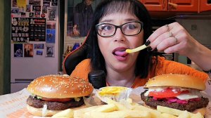 Мукбанг | Бургер Кинг. Ангус Пармеджано, Сырный Ангус,Картошка фри 🍟 сырная | Обжор Асмр
