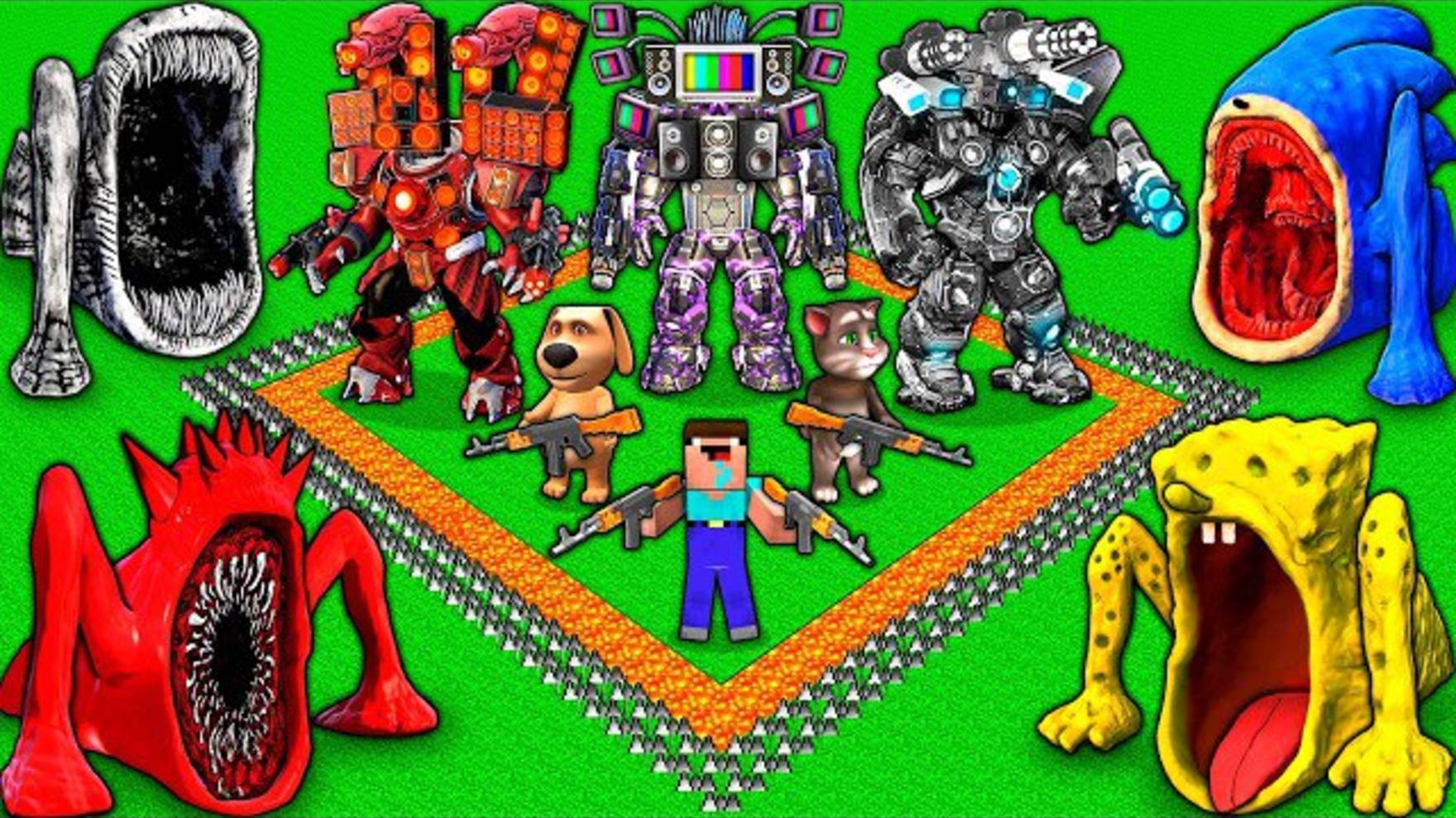 ВЫЖИВАНИЯ МОНСТРОВ-ПОЖИРАТЕЛЕЙ МОРЕЙ против ТЕЛЕВИЗИОНЩИКА ТИТАНА, МУЖЧИНЫ-ДИКТОРА И ЖЕНЩИНЫ