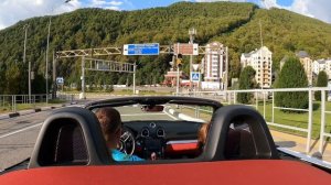 Поездка на кабриолете Porsche 718 по Красной Поляне. 4К. часть 2