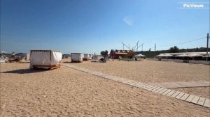 ГОЛУБИЦКАЯ Азовское море Центральный пляж сегодня 19 августа 2025. Погода в Голубицкой сейчас.