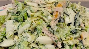 ВКУСНЫЙ САЛАТ ИЗ ПЕКИНСКОЙ КАПУСТЫ С КУРИЦЕЙ