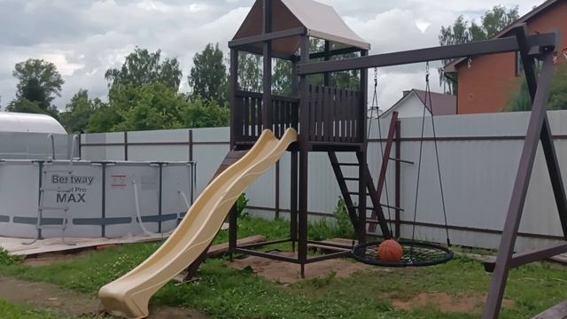 Детская игровая площадка на участке.Купили б/у, отреставрировал, доработал. смотреть онлайн
