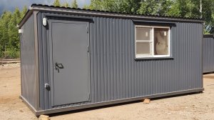 Дачный домик Люкс вагончик бытовка блок контейнер металлический 6 метровый в цвете Графит