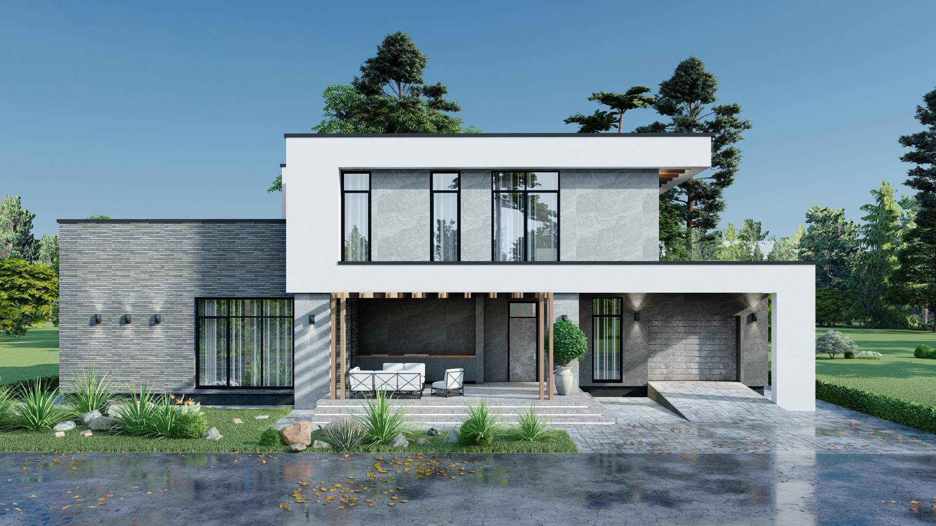 Проект небольшого двухэтажного дома в стиле Хай-тек смотреть онлайн