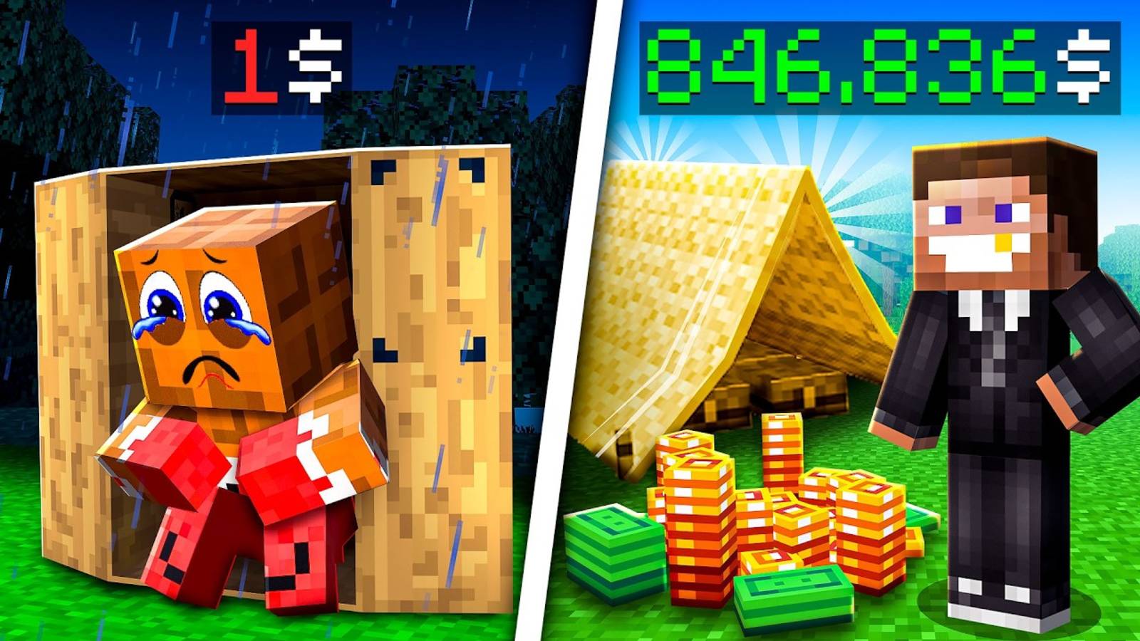 🤣 БОГАТЫЙ НЕ СМОГ ВЫЖИТЬ В ЭКСРЕМАЛЬНЫХ УСЛОВИЯХ В МАЙНКРАФТ! смотреть онлайн