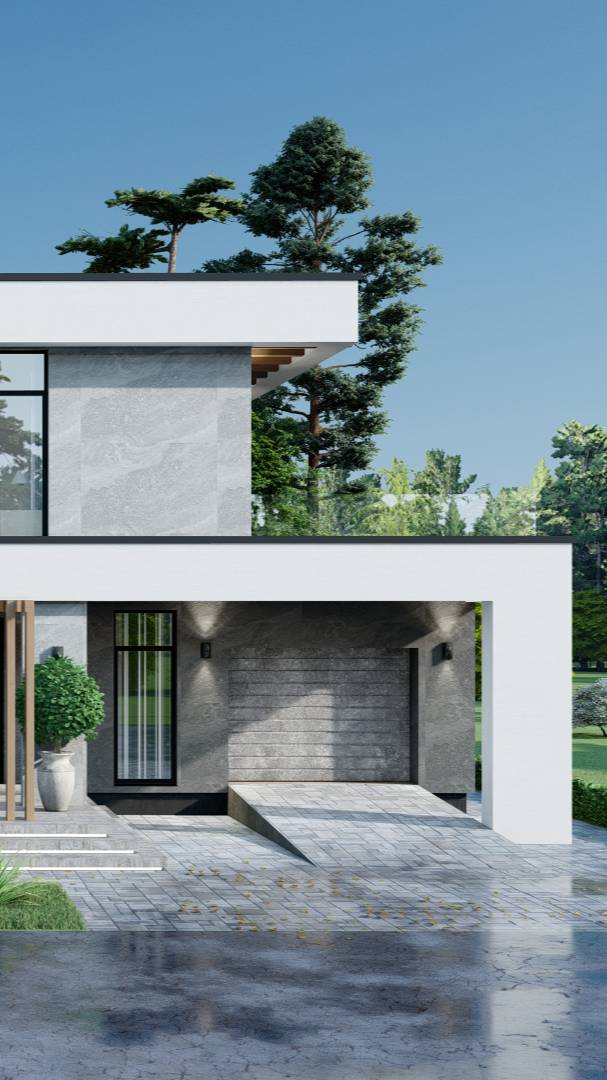 Проект двухэтажного дома в стиле Хай-тек. 240 кв.м смотреть онлайн