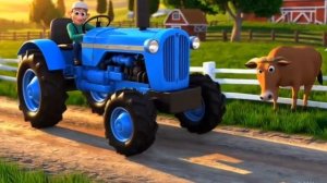 Синий трактор Гоша едет по полям. Новая песня про синий трактор для детей