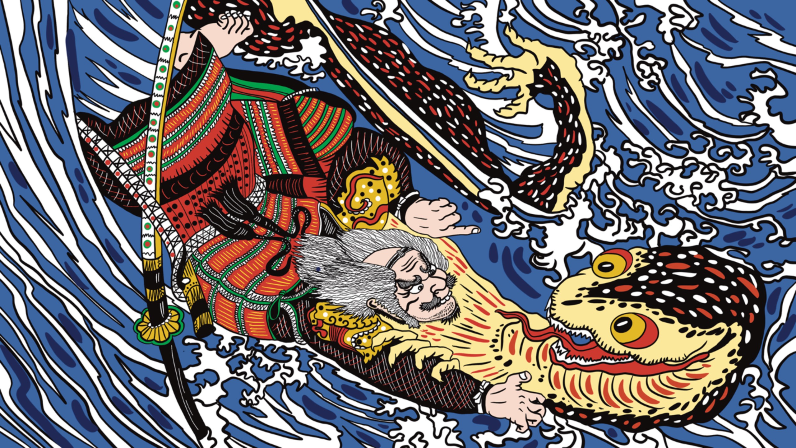 Рисую борьбу храброго воина со злым чудищем — Азиатская эстетика | Процесс рисования | Таймлапс