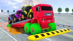 Гигантский КАМАЗ Пересекает Гигантскую Яму С Автомобилями 🚒 🚔 - Гигантский Камаз с гигантскими кол