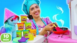 Видео для детей. Готовим с Май Литл Пони. Кинетический песок и лепка для детей