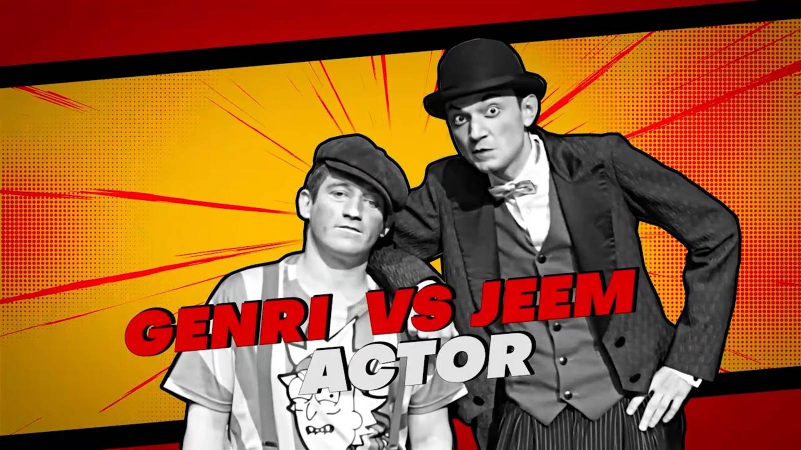 Comic Style 2. Заставка с актерами в стиле Freeze Frame  на заказ. Пример