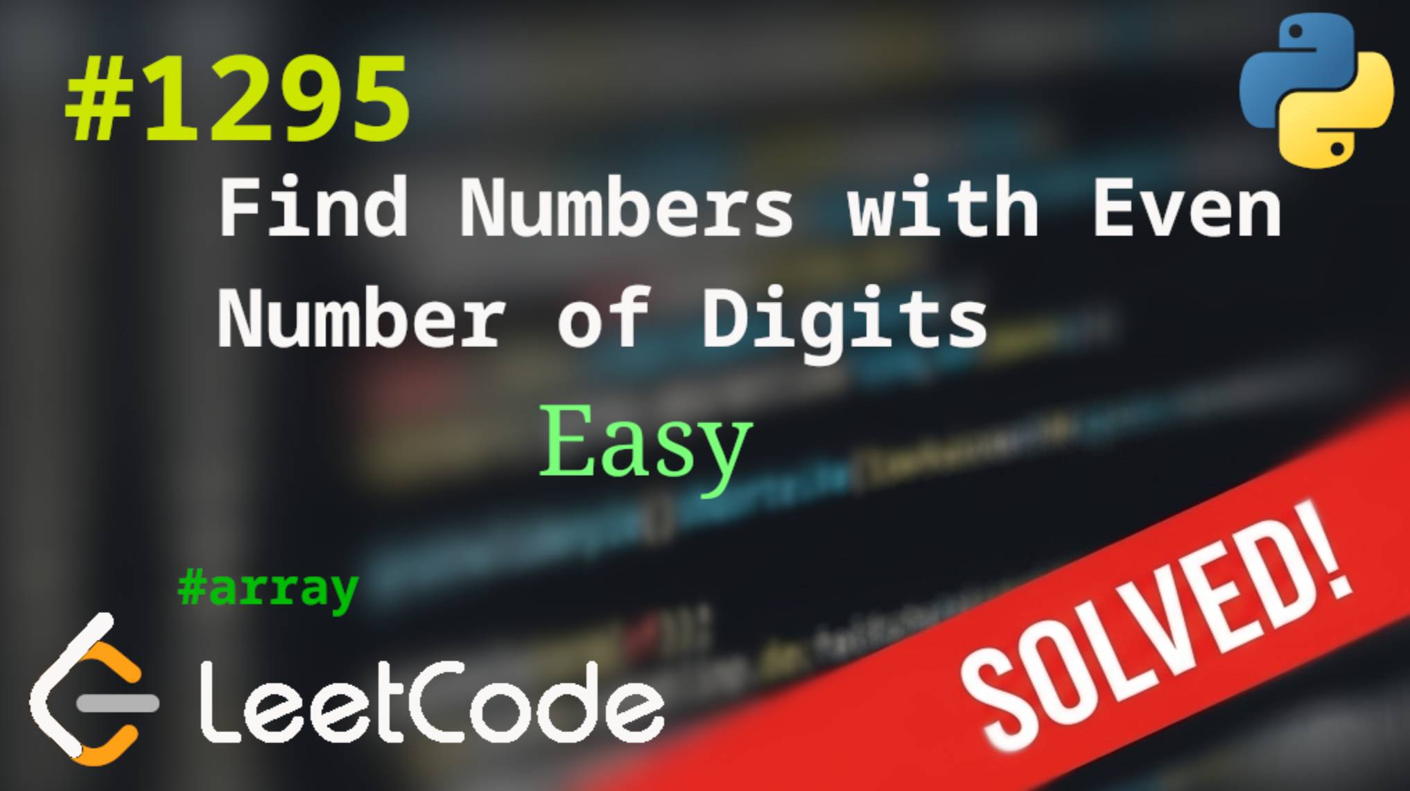 1294 Find Numbers with Even Numbers of Digits | Решение с комментариями | LeetCode смотреть онлайн