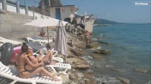 СОЧИ Лазаревское пляж Свирский сегодня 20 августа 2025. Обстановка на пляже море и погода сейчас