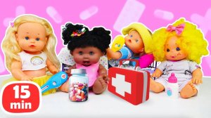 Мой детский сад заболел - лечим насморк и варим морс! Игры в куклы для малышей