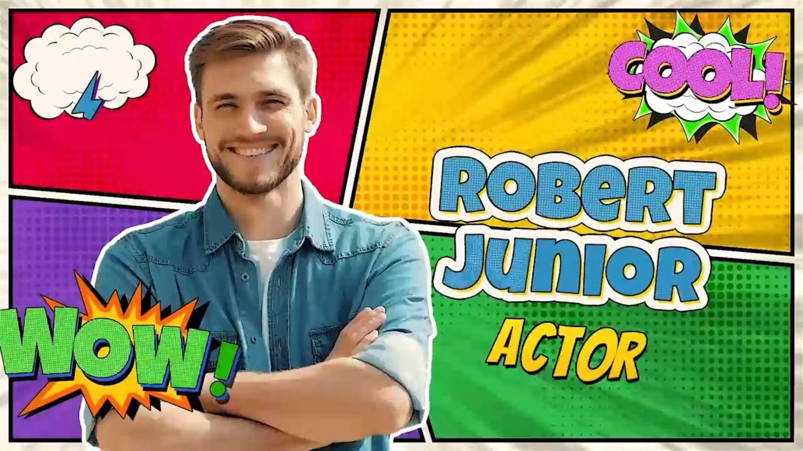 Comic Style. Заставка с актерами в стиле Freeze Frame на заказ. Пример