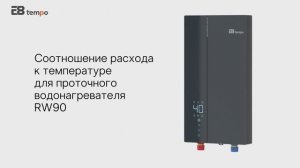 Соотношение расхода к температуры для проточного водонагревателя RW90