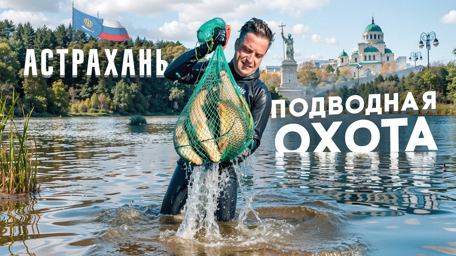 Подводная охота и рыбалка в Астрахани. Попали на жор щуки. Дикие места. смотреть онлайн