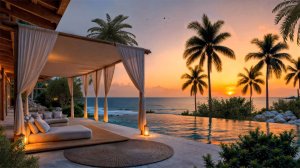 Вечерний Джаз с Закатом Под Пальмами | Уютная Атмосфера Для Релакса и Сна