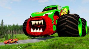 ЭПИЧНЫЙ ПОБЕГ ОТ ГИГАНТСКОГО ГРУЗОВИКА - МОНСТРА МАККУИНА ПРОТИВ АВТОМОБИЛЯ В BEAMNG DRIVE