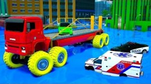 Гигантский КАМАЗ Пересекает Гигантскую Яму С Автомобилями 🚒 🚔 - Гигантский Камаз с гигантскими кол