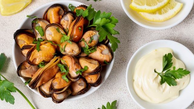 Мидии в горчичном соусе смотреть онлайн