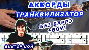 ТРАНКВИЛИЗАТОР АККОРДЫ 🎸 | Виктор Цой группа КИНО Разбор песни на гитаре Для начинающих Без баррэ