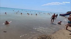 ДЖУБГА Туапсинский район Центральный пляж сегодня 21 августа 2025. Какая сейчас обстановка на пляже